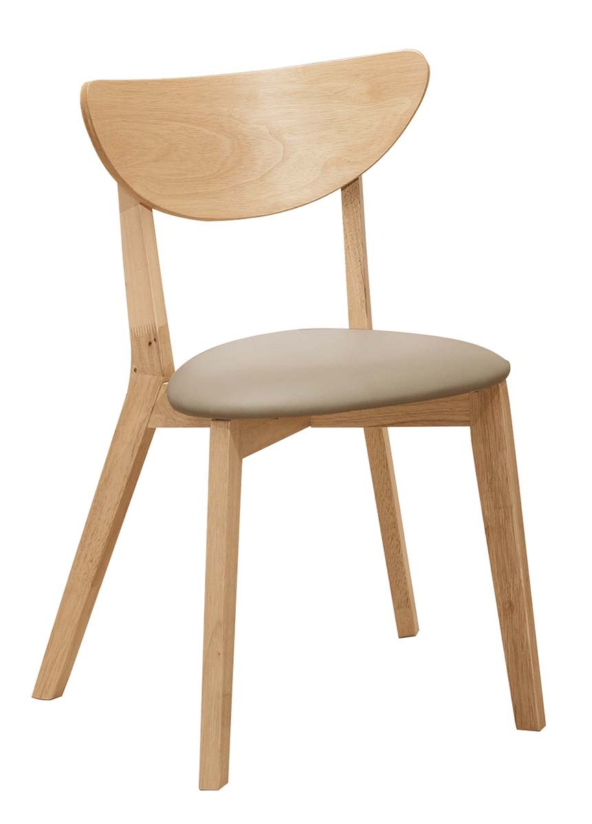 特柏本色淺咖啡皮餐椅